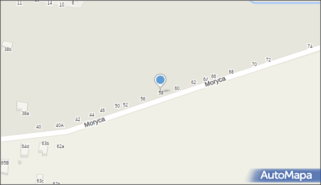 Piotrków Trybunalski, Moryca, 58, mapa Piotrków Trybunalski