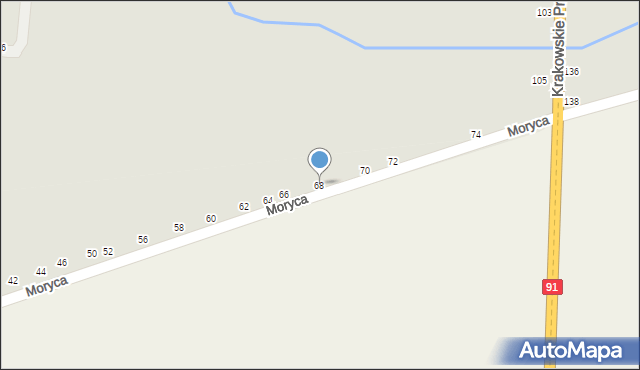 Piotrków Trybunalski, Moryca, 68, mapa Piotrków Trybunalski