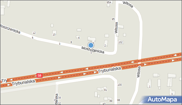 Piotrków Trybunalski, Moszczenicka, 1, mapa Piotrków Trybunalski