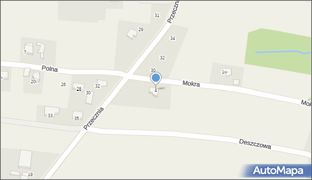 Pisarzowice, Mokra, 4, mapa Pisarzowice