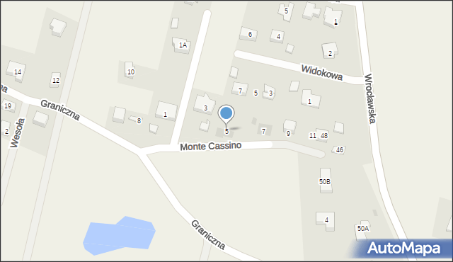 Pisarzowice, Monte Cassino, 5, mapa Pisarzowice