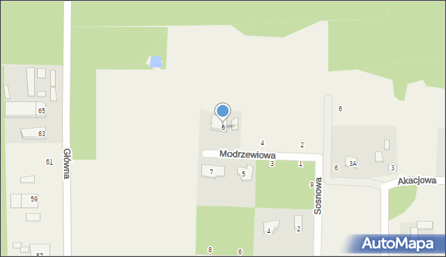 Piskórka, Modrzewiowa, 6, mapa Piskórka