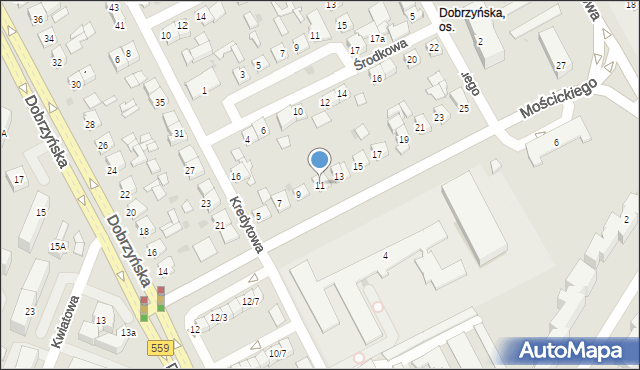 Płock, Mościckiego Ignacego, prezydenta, 11, mapa Płock
