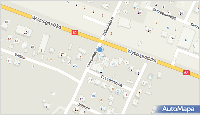 Płock, Morelowa, 1, mapa Płock