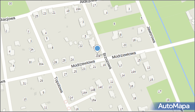 Podkowa Leśna, Modrzewiowa, 22a, mapa Podkowa Leśna