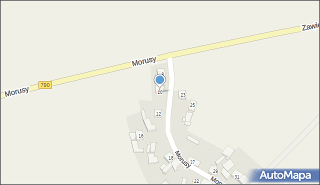 Podzamcze, Morusy, 10, mapa Podzamcze