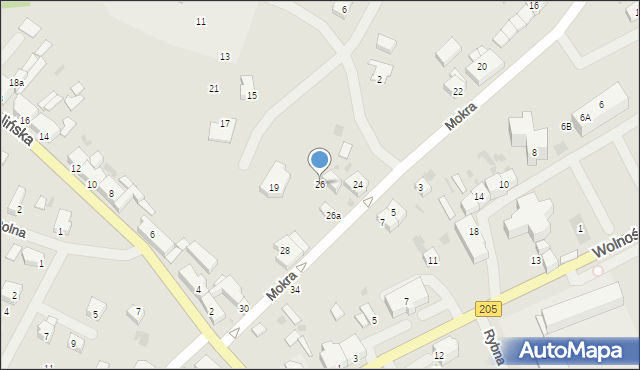 Polanów, Mokra, 26, mapa Polanów