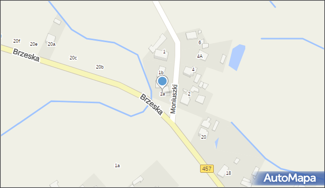 Popielów, Moniuszki Stanisława, 1a, mapa Popielów