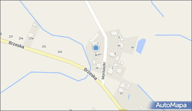 Popielów, Moniuszki Stanisława, 1b, mapa Popielów