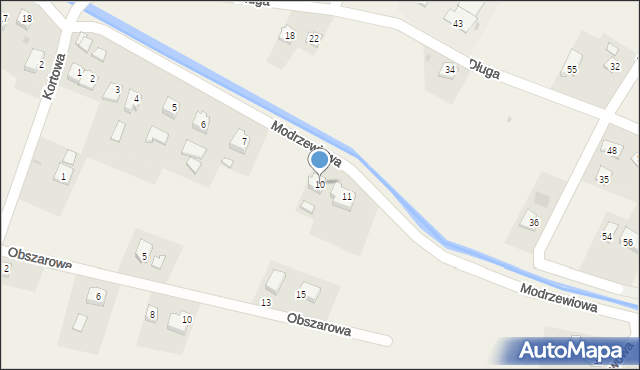 Posada Zarszyńska, Modrzewiowa, 10, mapa Posada Zarszyńska