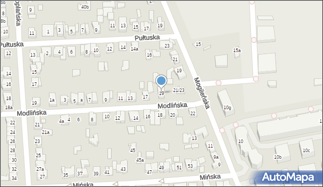 Poznań, Modlińska, 19, mapa Poznania