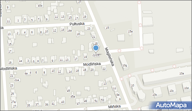 Poznań, Modlińska, 21/23, mapa Poznania