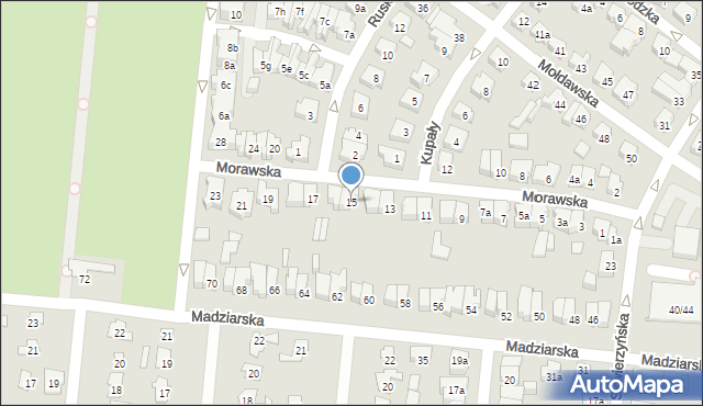 Poznań, Morawska, 15, mapa Poznania