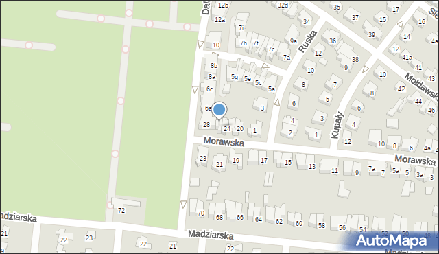 Poznań, Morawska, 26, mapa Poznania