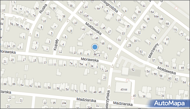 Poznań, Morawska, 4a, mapa Poznania