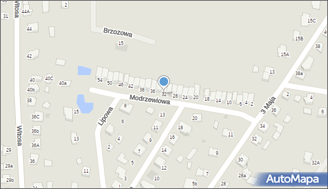 Pruszcz, Modrzewiowa, 32, mapa Pruszcz