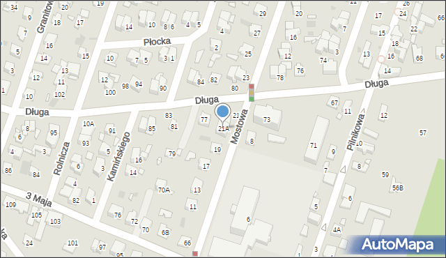 Pruszków, Mostowa, 21A, mapa Pruszków