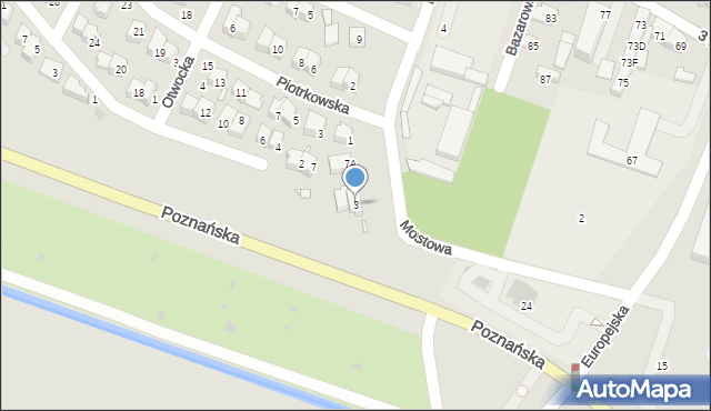 Pruszków, Mostowa, 3, mapa Pruszków