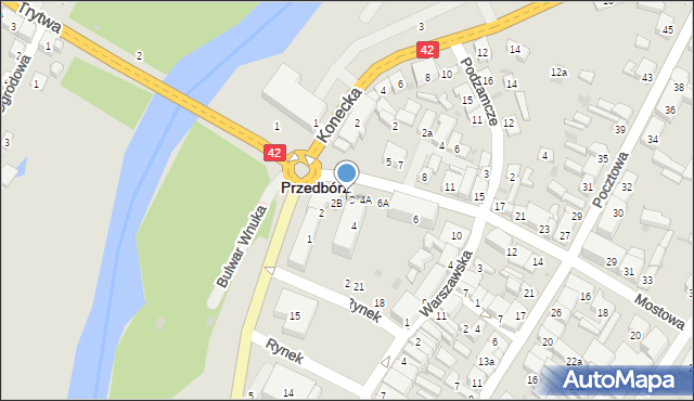 Przedbórz, Mostowa, 2C, mapa Przedbórz