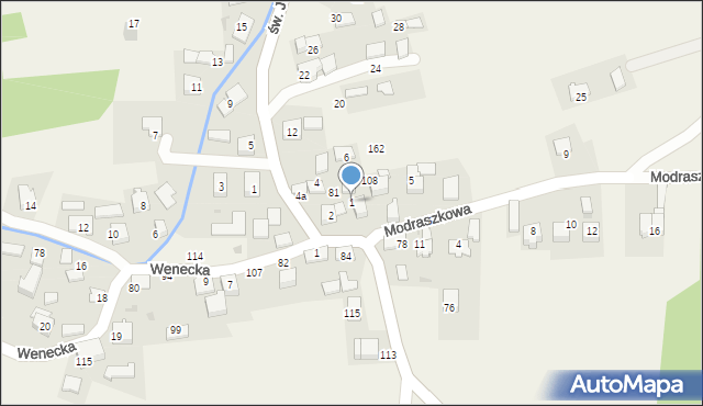 Przeginia Duchowna, Modraszkowa, 1, mapa Przeginia Duchowna