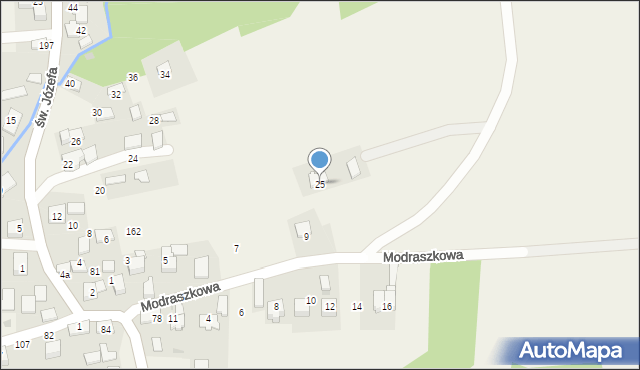 Przeginia Duchowna, Modraszkowa, 25, mapa Przeginia Duchowna