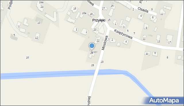 Przyłęki, Mostowa, 26, mapa Przyłęki