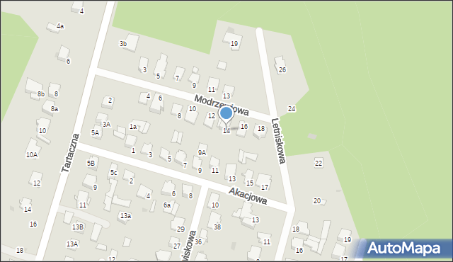 Pułtusk, Modrzewiowa, 14, mapa Pułtusk