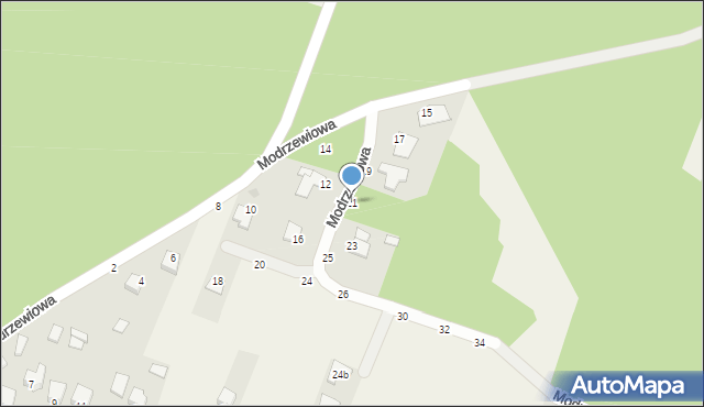 Pysznica, Modrzewiowa, 21, mapa Pysznica