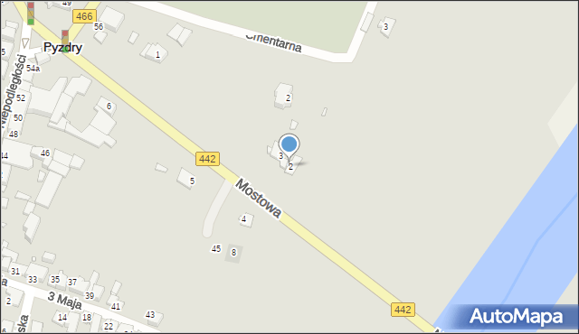 Pyzdry, Mostowa, 2, mapa Pyzdry