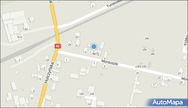 Racibórz, Moniuszki Stanisława, 6a, mapa Racibórz