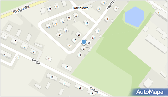 Raciniewo, Modrzewiowa, 17, mapa Raciniewo