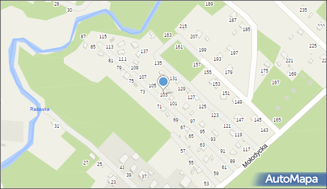 Radawa, Mołodycka, 103, mapa Radawa