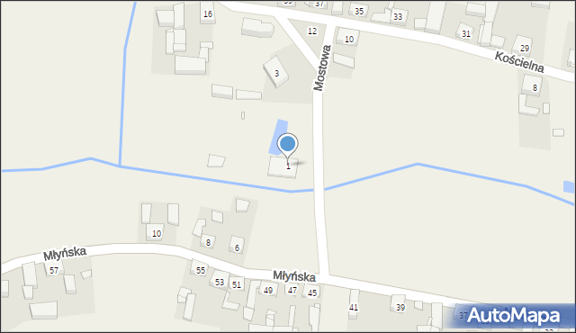 Radawnica, Mostowa, 1, mapa Radawnica