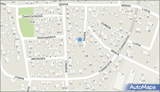 Radom, Modra, 12, mapa Radomia