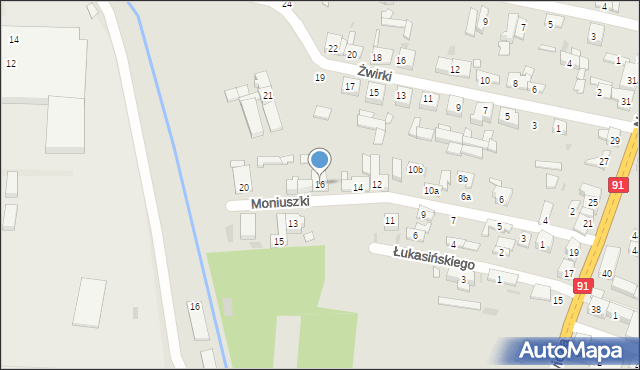 Radomsko, Moniuszki Stanisława, 16, mapa Radomsko