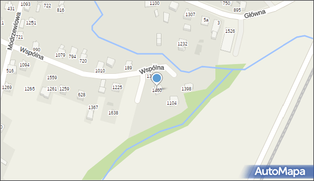 Radziechowy, Modrzewiowa, 1460, mapa Radziechowy