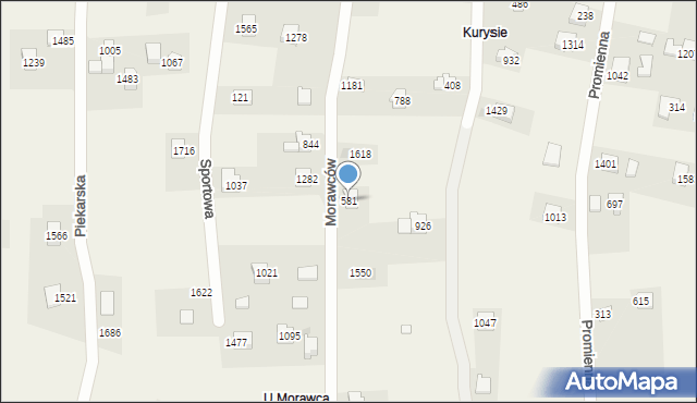 Radziechowy, Morawców, 581, mapa Radziechowy