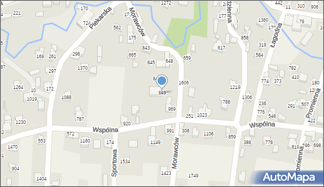 Radziechowy, Morawców, 849, mapa Radziechowy