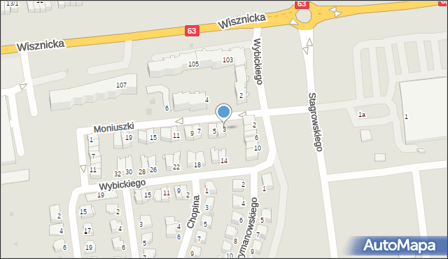 Radzyń Podlaski, Moniuszki Stanisława, 3, mapa Radzyń Podlaski
