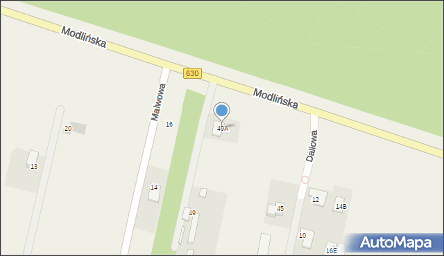 Rajszew, Modlińska, 49A, mapa Rajszew