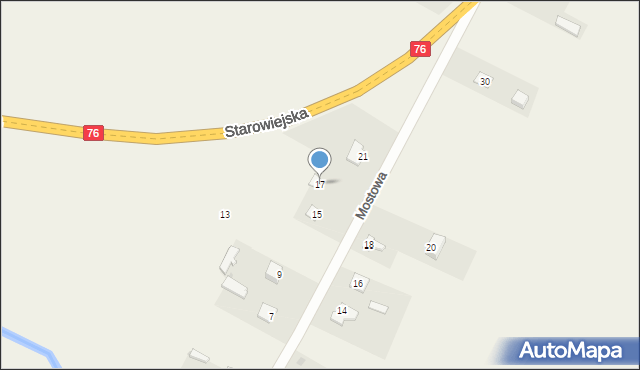 Rębków, Mostowa, 17, mapa Rębków