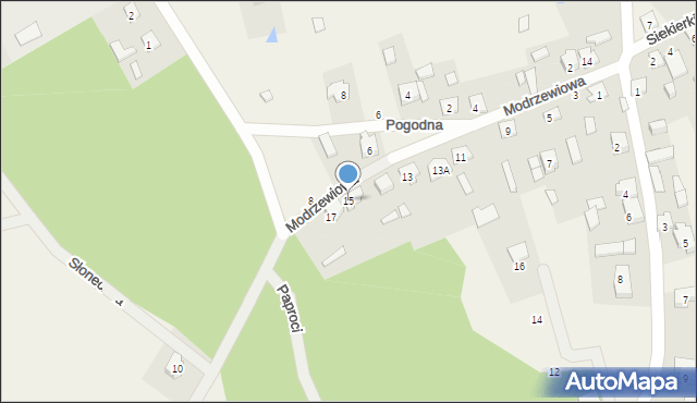 Regut, Modrzewiowa, 15, mapa Regut