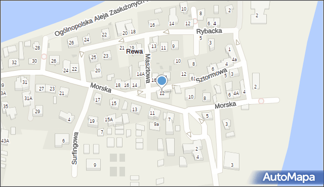 Rewa, Morska, 12, mapa Rewa