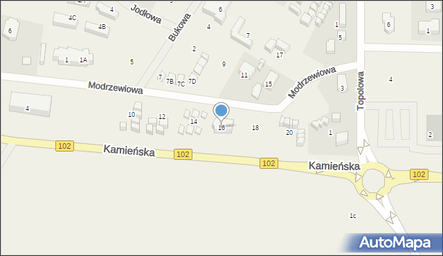 Rewal, Modrzewiowa, 16, mapa Rewal