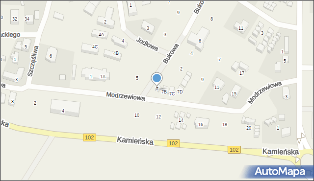 Rewal, Modrzewiowa, 7A, mapa Rewal