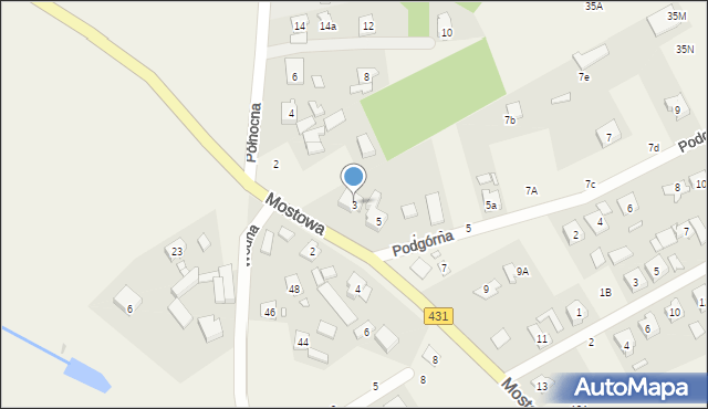 Rogalinek, Mostowa, 3, mapa Rogalinek