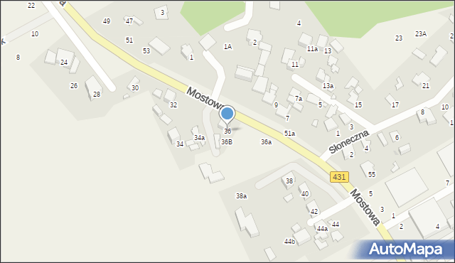 Rogalinek, Mostowa, 36, mapa Rogalinek