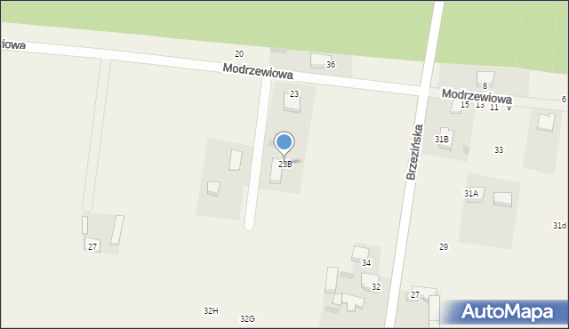 Rokiciny-Kolonia, Modrzewiowa, 23B, mapa Rokiciny-Kolonia
