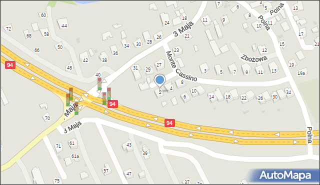 Ropczyce, Monte Cassino, 2, mapa Ropczyce