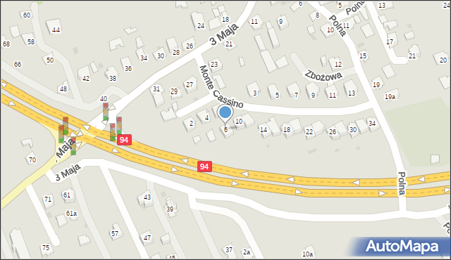 Ropczyce, Monte Cassino, 6, mapa Ropczyce